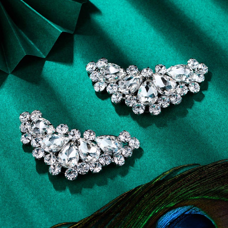Flyonce Sparkling Rhinestone Crystal Shoe Clips Wedding Party Boots Decoration Shoes Charms 2 Pcs - Image 4